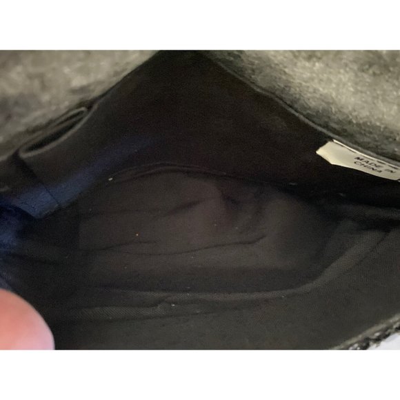 Vintage 60s‎ Black Purse Metallic Mesh Crossbody Evening Bag Metal Strap 7" X 5" - Picture 5 of 12